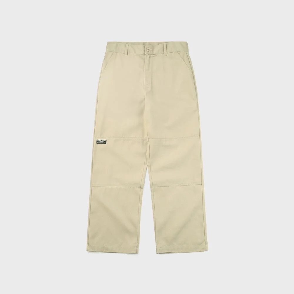 NYC LABEL CP LOOSE FIT DOUBLE KNEE PANTS 經典米色