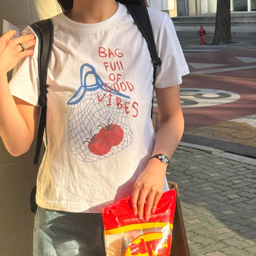 TOMATO IN BAG 修身 短袖T恤_白色