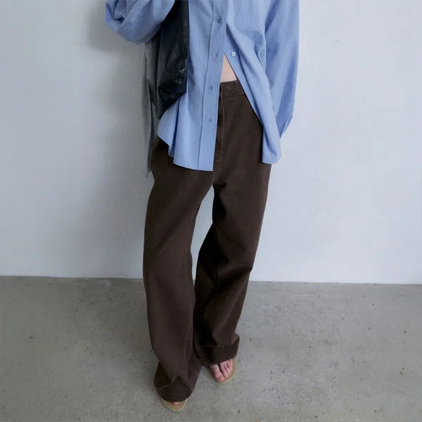 (PT-5809)AUTUMN WASHING CURVED COLOR JEAN