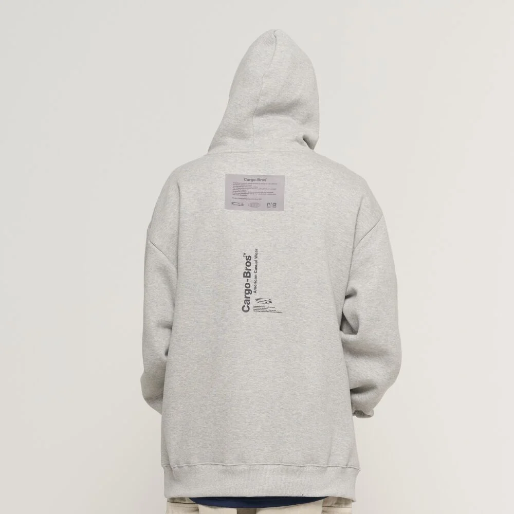 LETTERING POINT OVER HOOD T-SHIRT (GRAY)