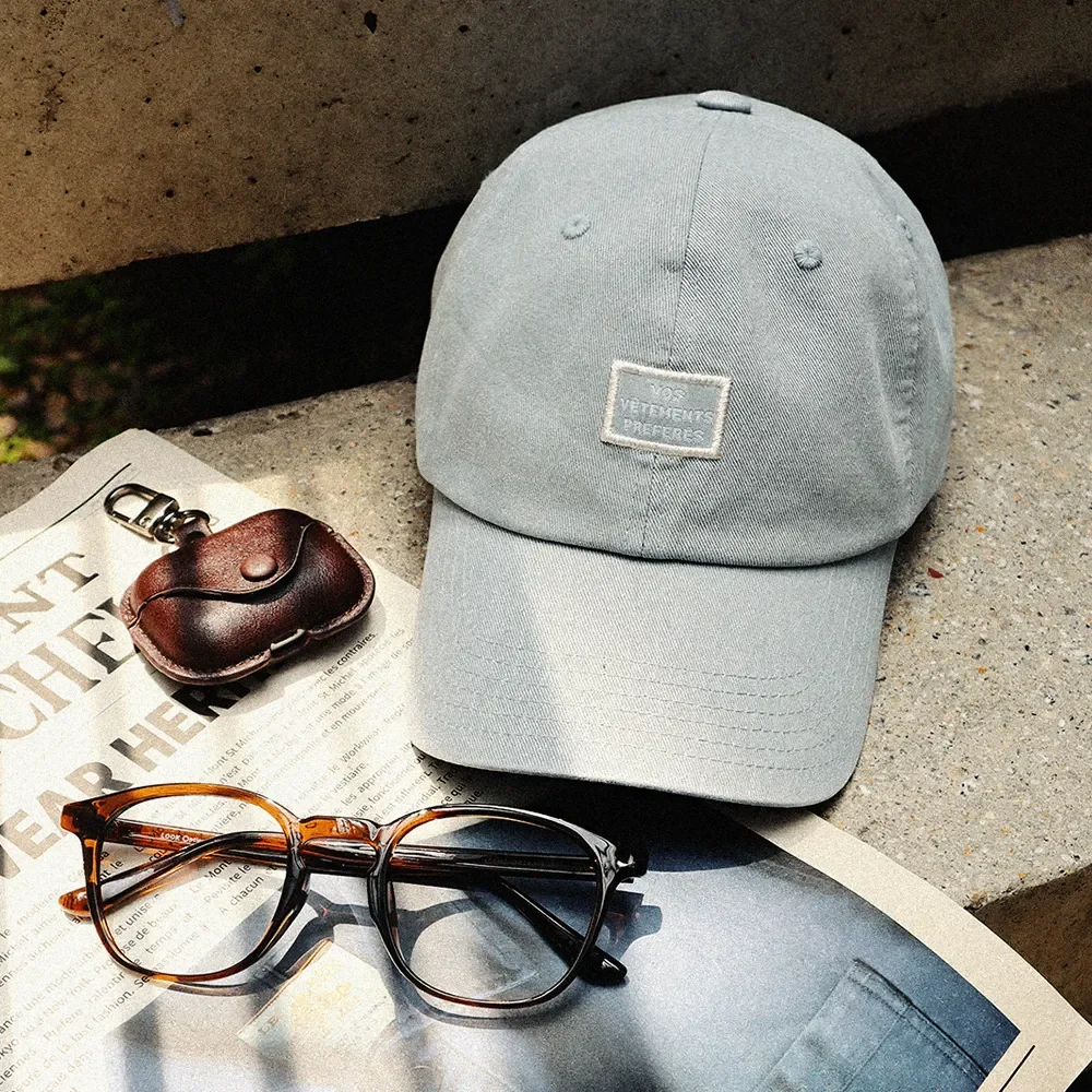 Embroidery Square Point Cap_Light Blue