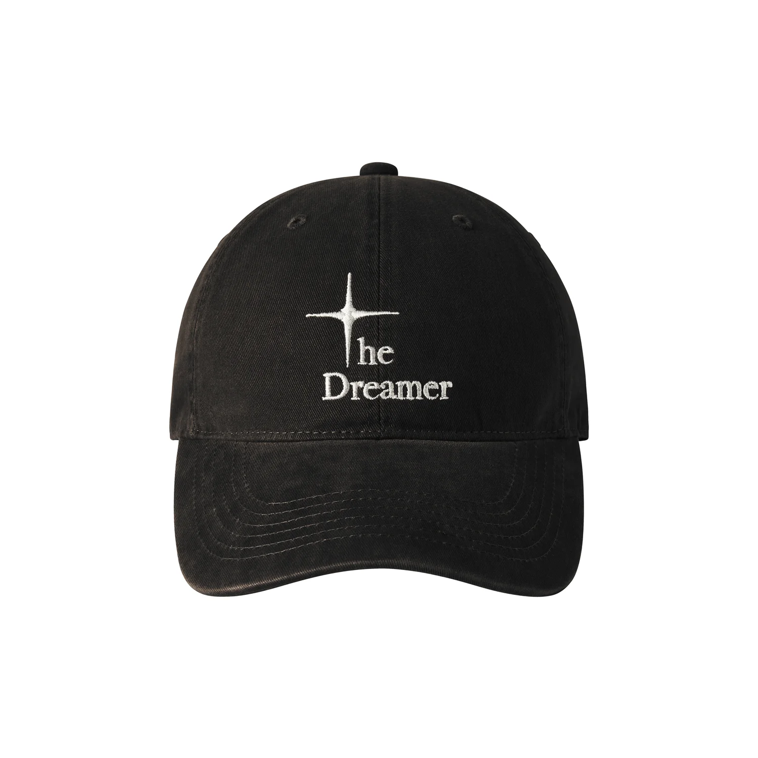 Washed Casual Logo Ball Cap - Black