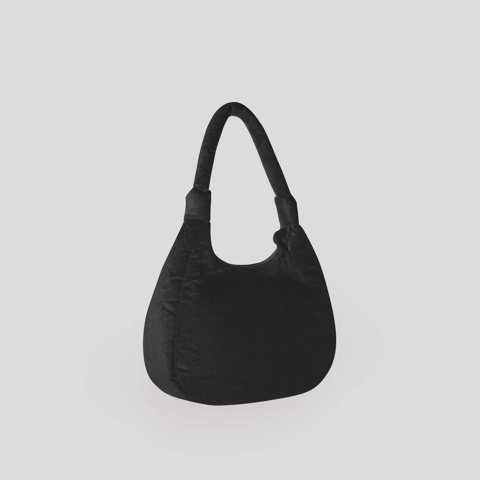 EMBROIDERY HOBO BAG IN BLACK