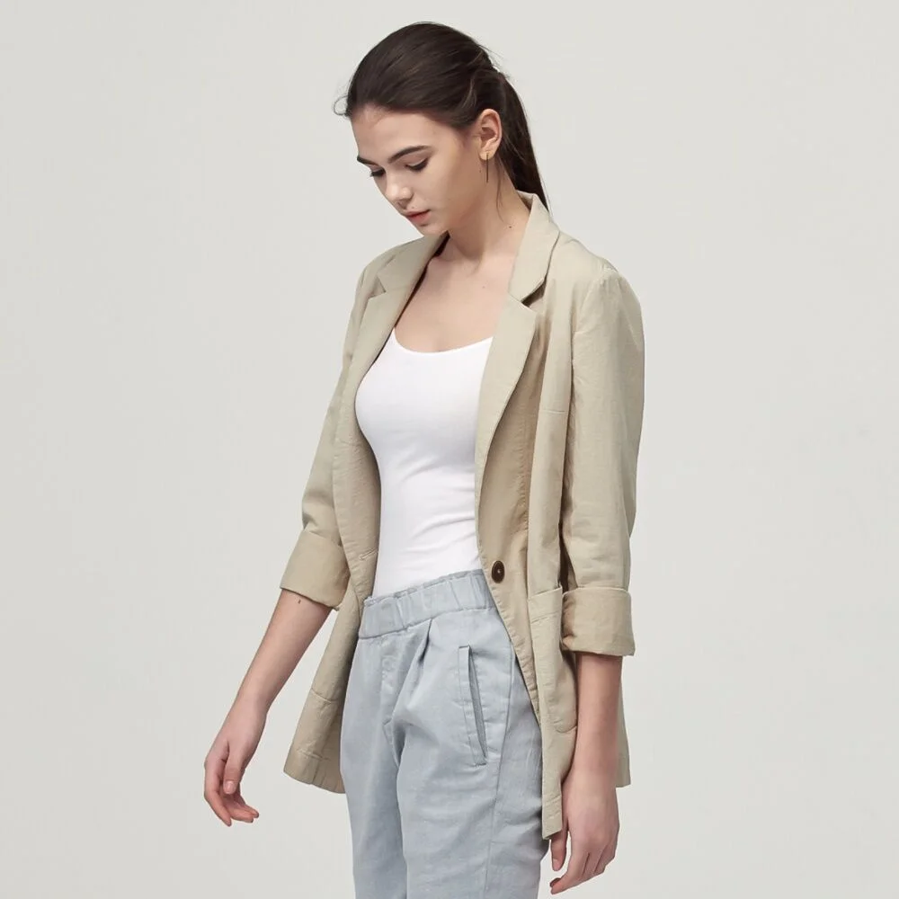 Washable Cotton Light Jacket_Beige