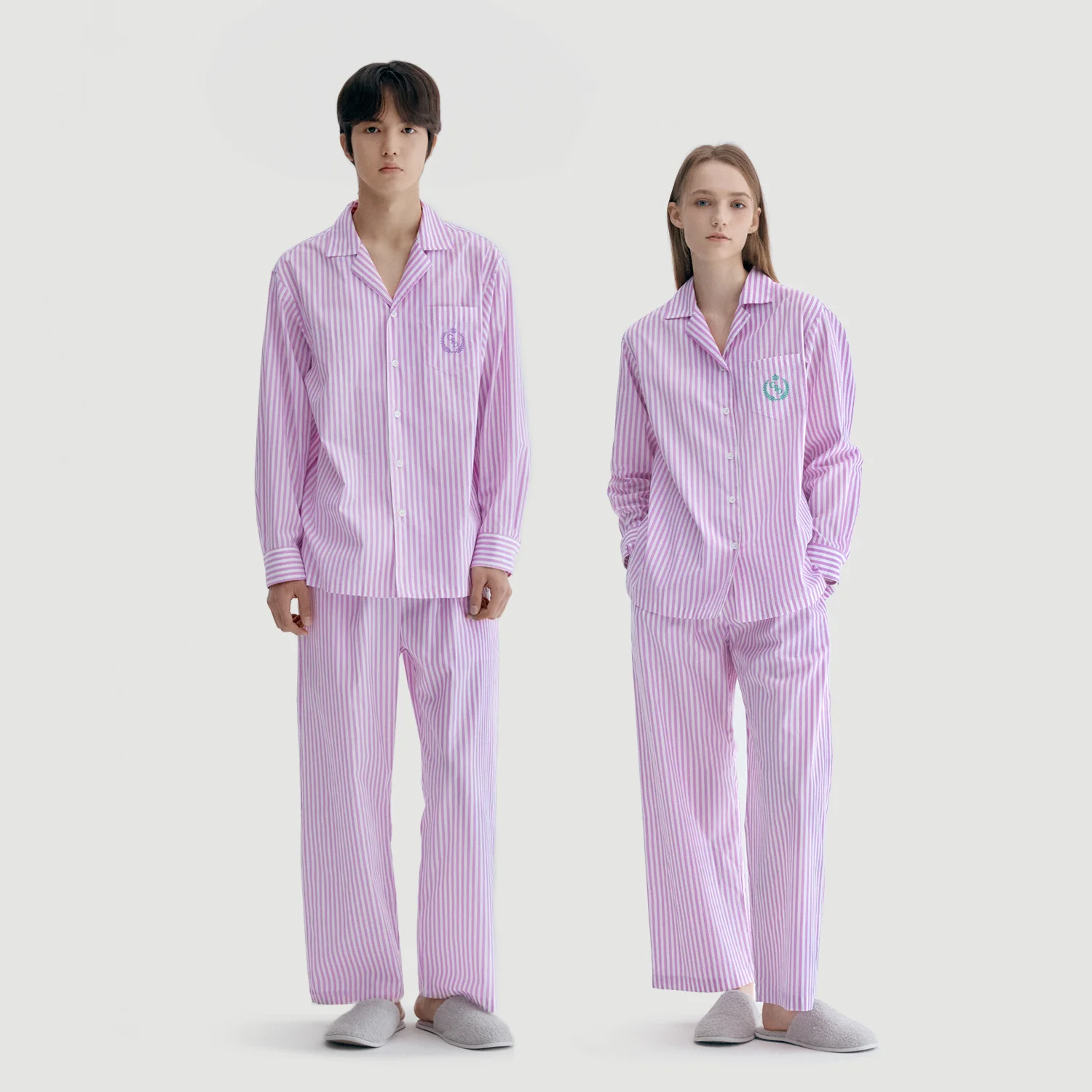 倫敦 條紋 睡衣 Pair 男女 SET