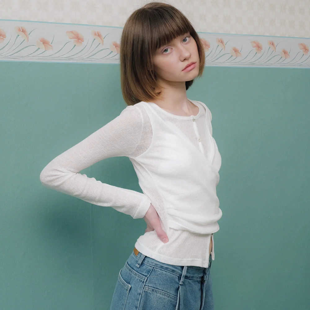 Aoi抽褶層次針織外套_Aoi Cardigan