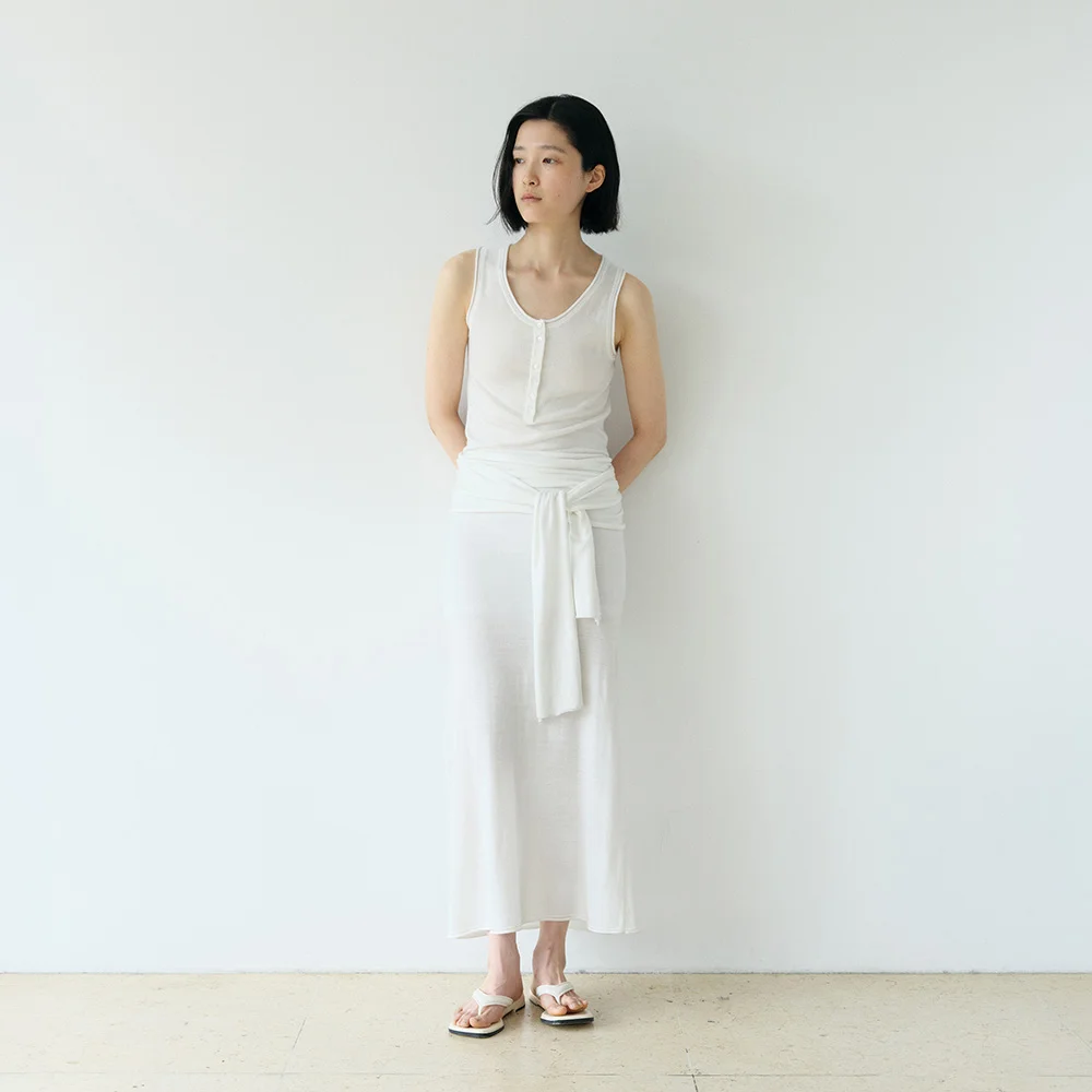 HENLEY NECK WRAP KNIT DRESS