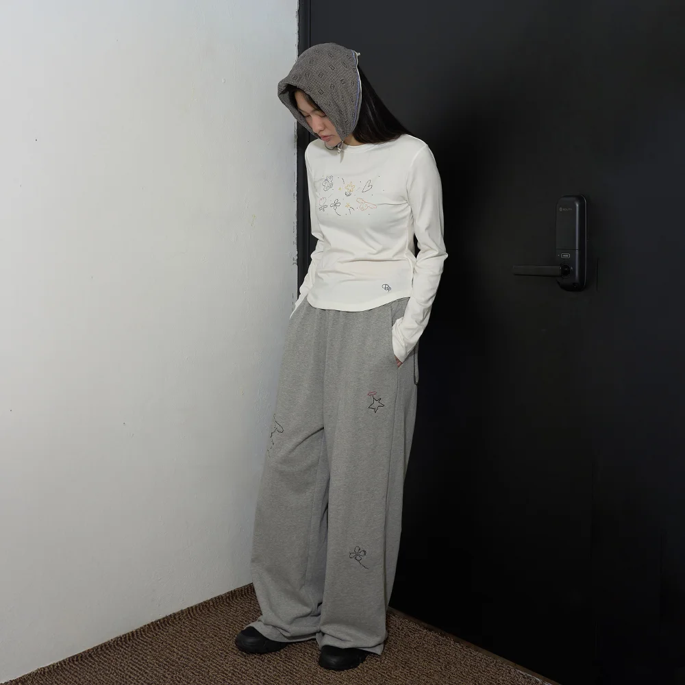 BP Teeny Clover Loose Pants_Melange Gray
