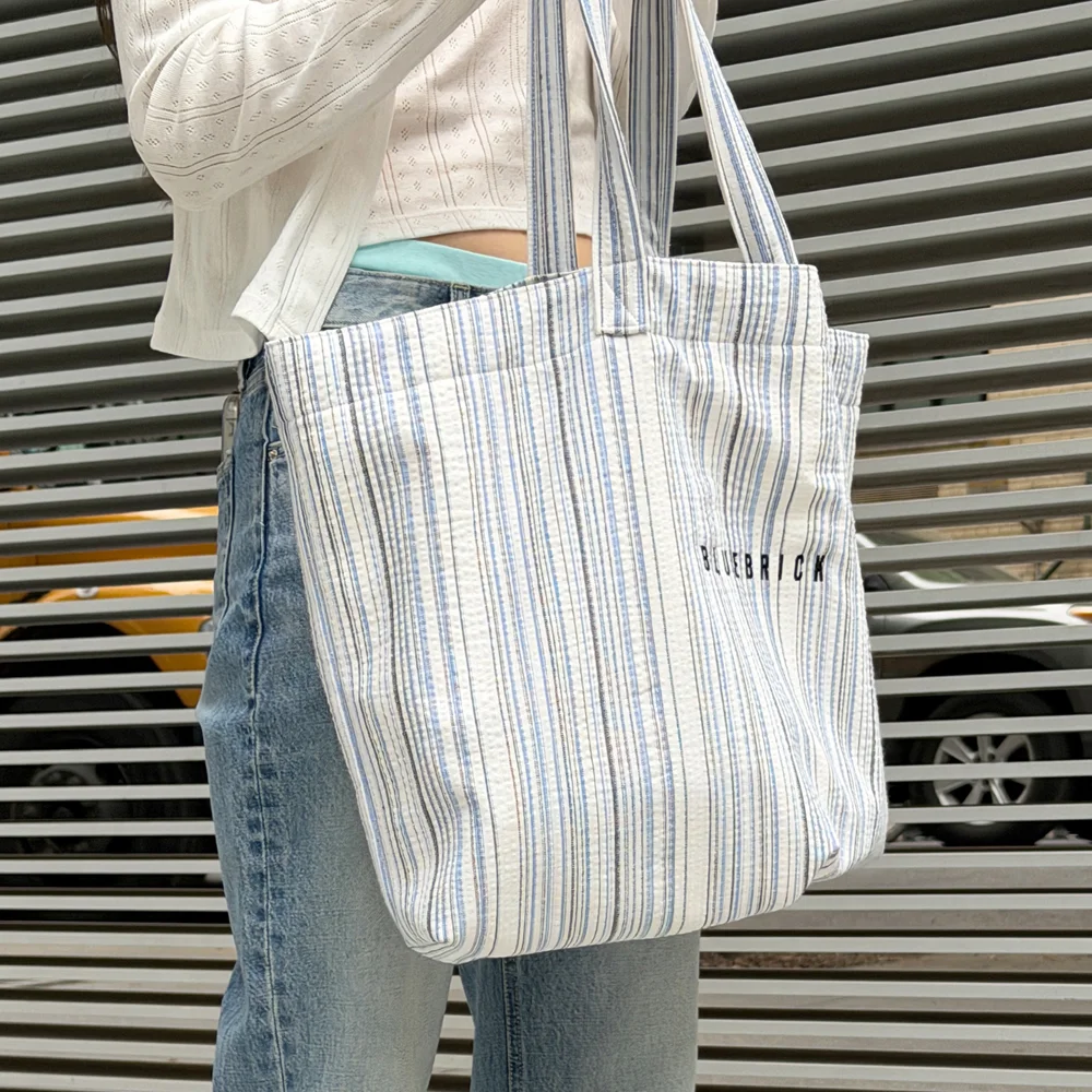 Stripe shoulder bag (blue)
