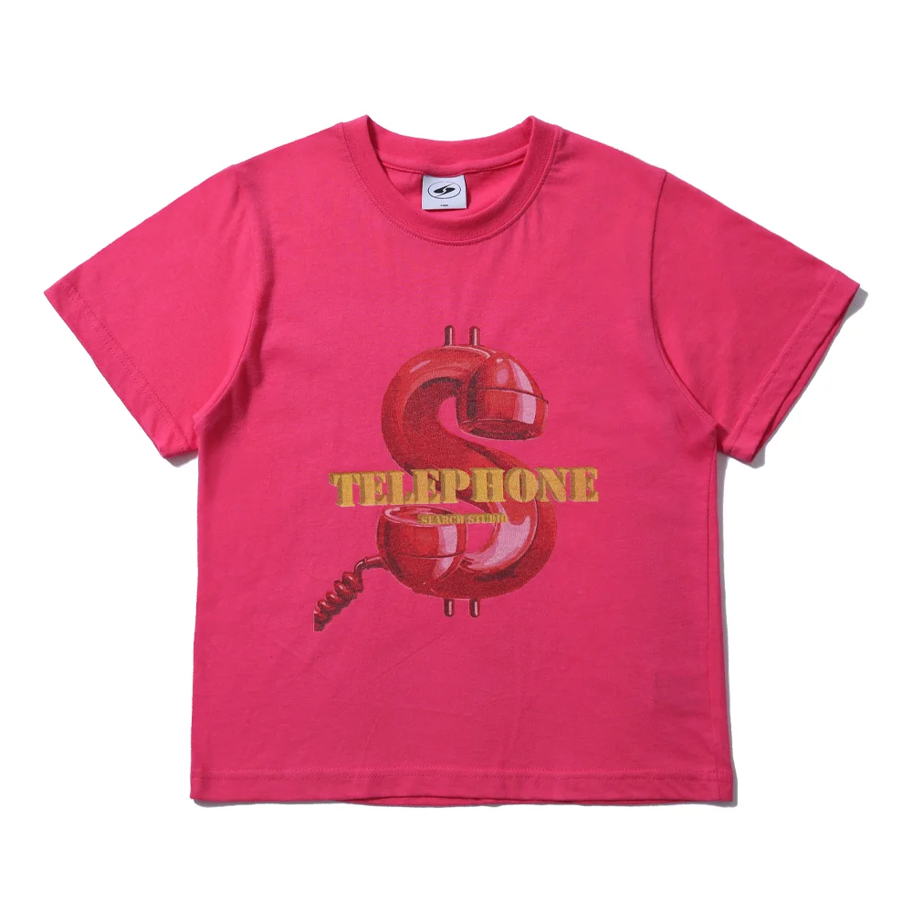 Telephone 短版上衣 粉色