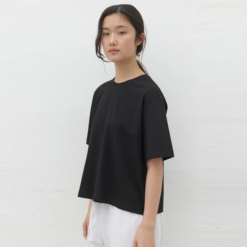 cotton loose t-shirt-black