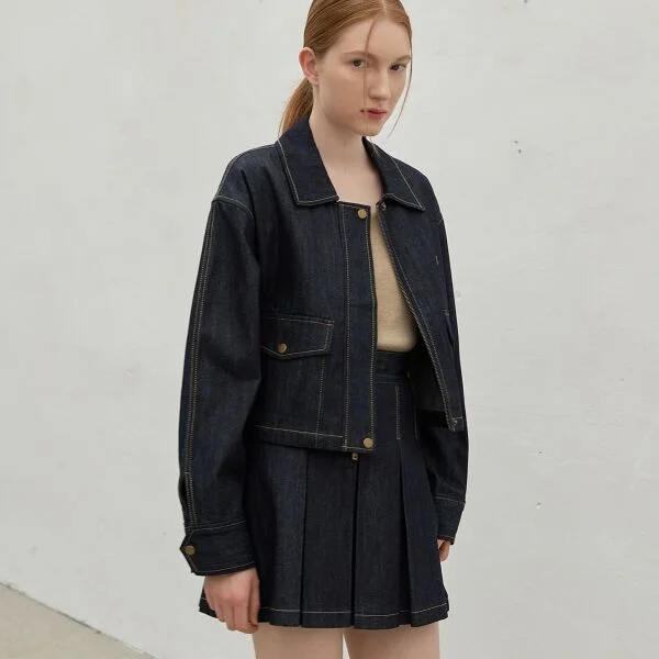 UTIL SET-UP SELVAGE DENIM SHORT JACKET (JK-2870)