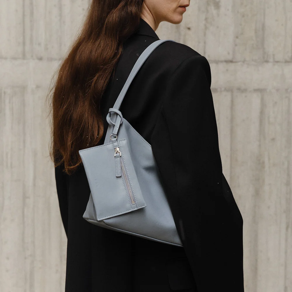 Mini Pulpy hobo bag Slate blue tint