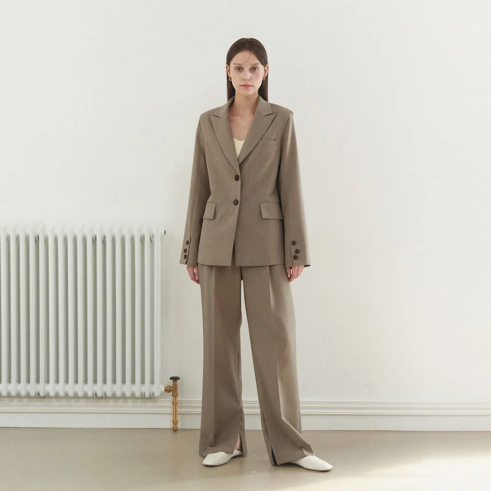 DIAGONAL DART JACKET(wood brown)