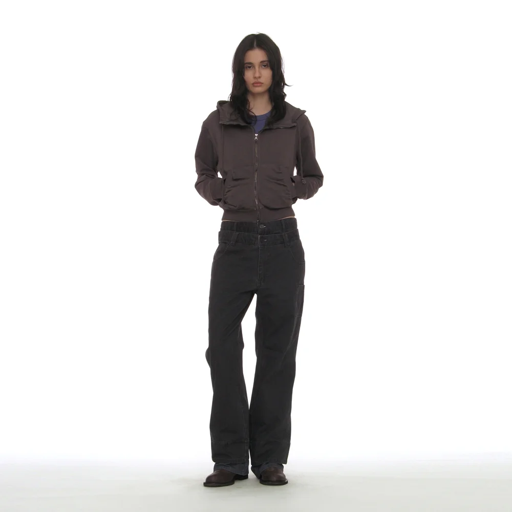 WASHED DOUBLE-LAYER PANTS_CHARCOAL