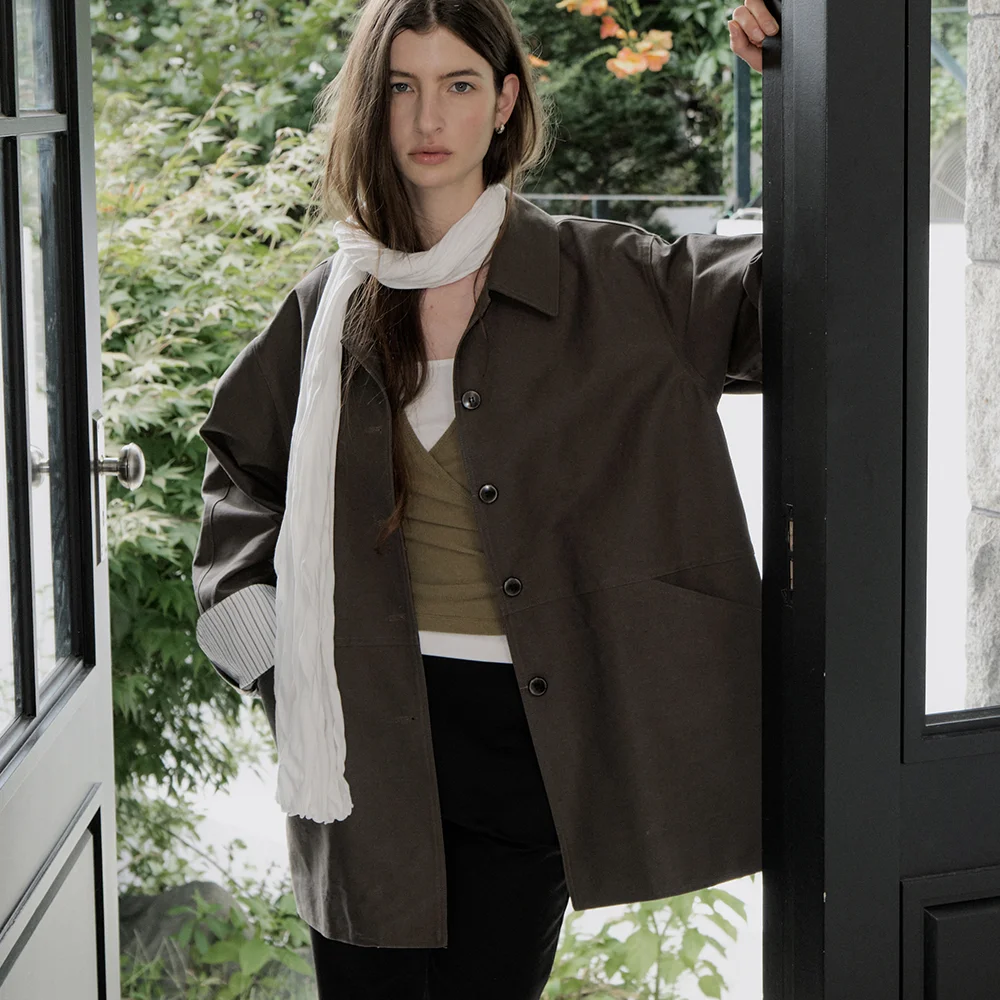washed half jacket (brown) orc 6123