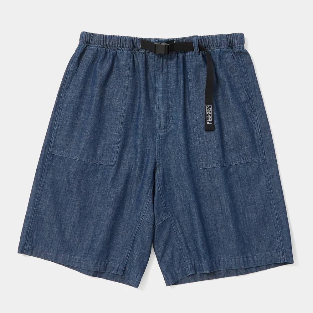 COLUMBIA TRAJAN LABEL BELTED DENIM SHORTS PANTS 午夜牛仔