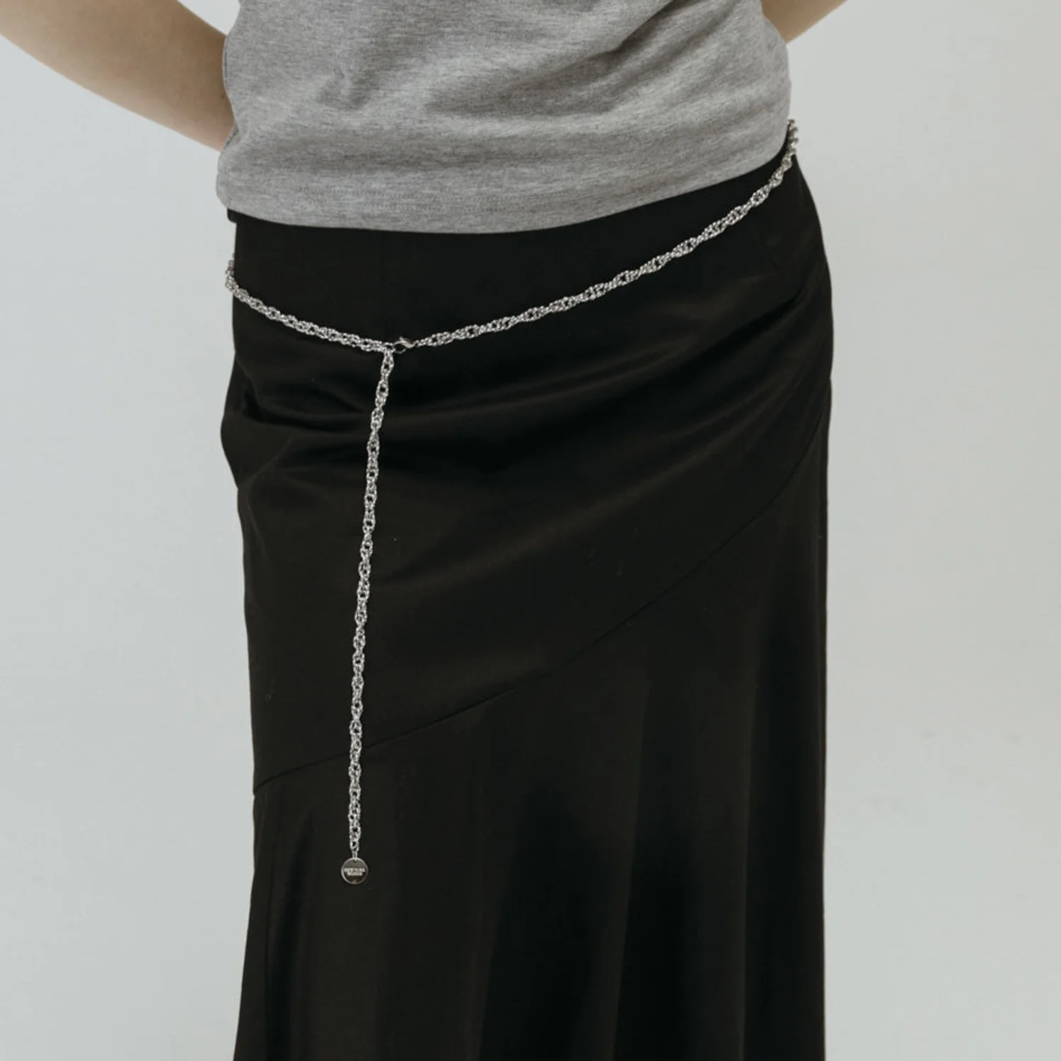 TWIST METAL CHAIN BELT_SILVER