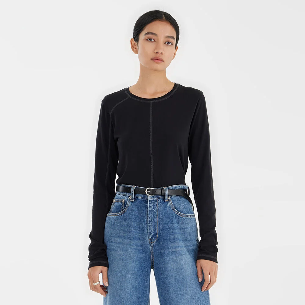 Cover Stitch T-shirt - Black
