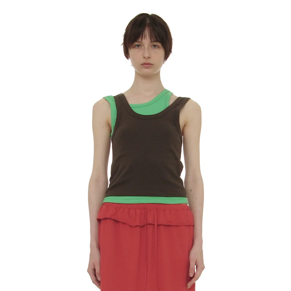 OVERLAY SLEEVELESS_CHARCOAL