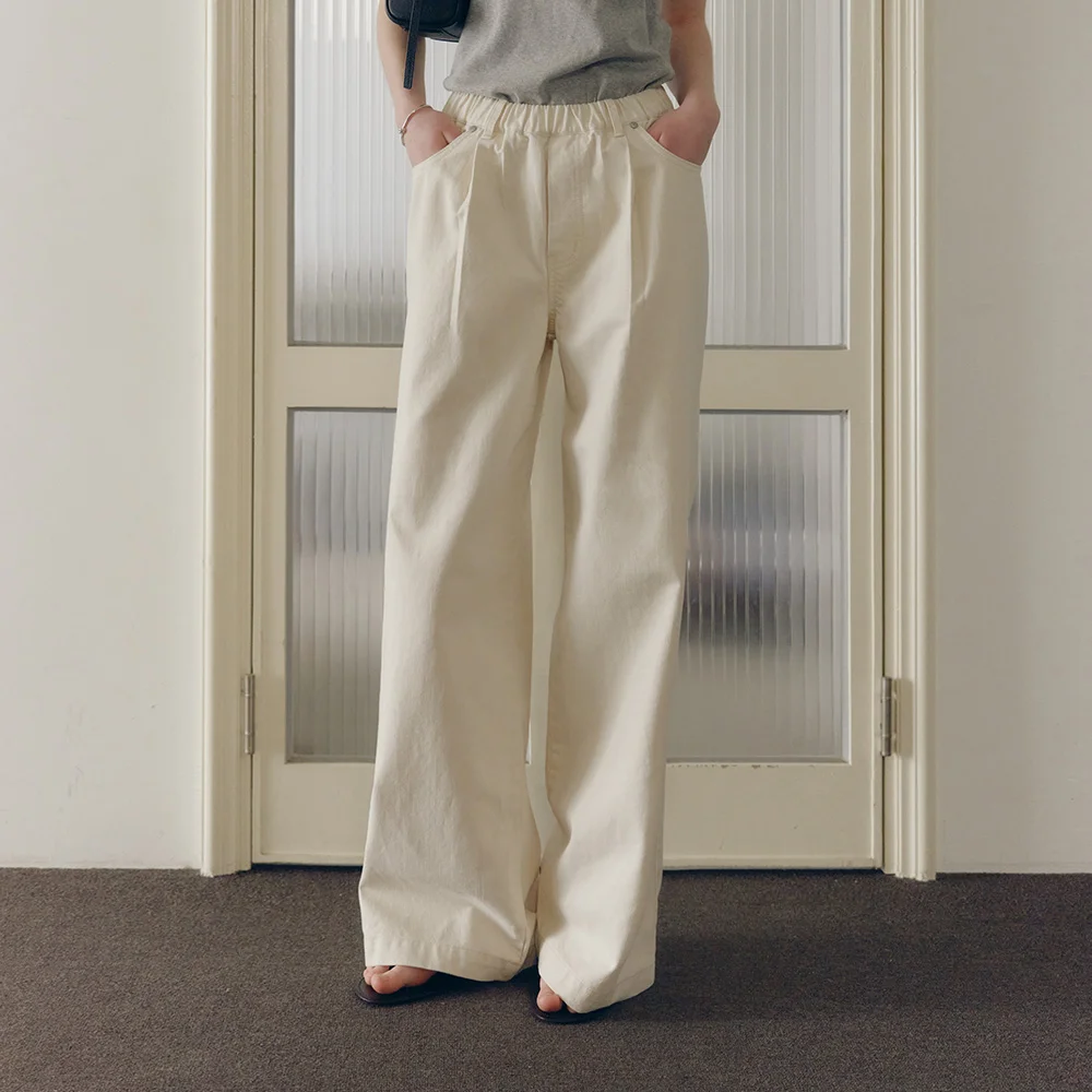 Jay Banding Loose Pants (Natural)