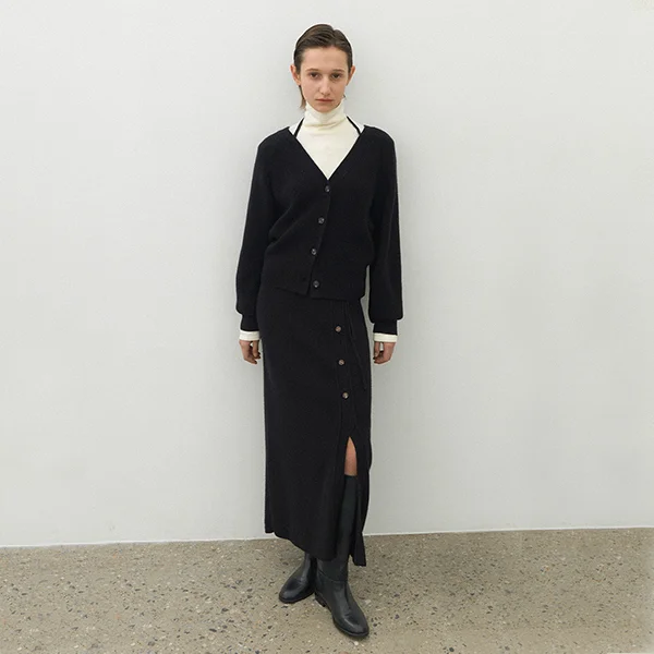 ESSENTIAL WOOL RIBBON SET-UP SKIRT(SK-4980)