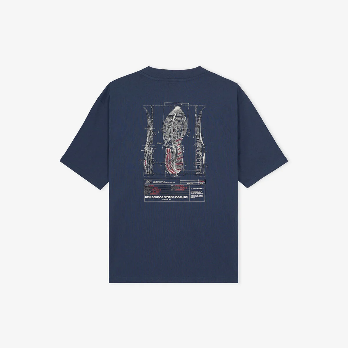 NBNEG32813 / UNI Blueprint 圖案 短袖T恤 (NAVY)
