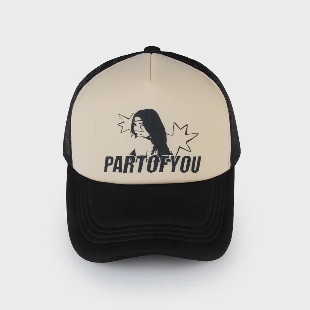 PART OF YOU 網布 Trucker 帽 _奶油 黑色