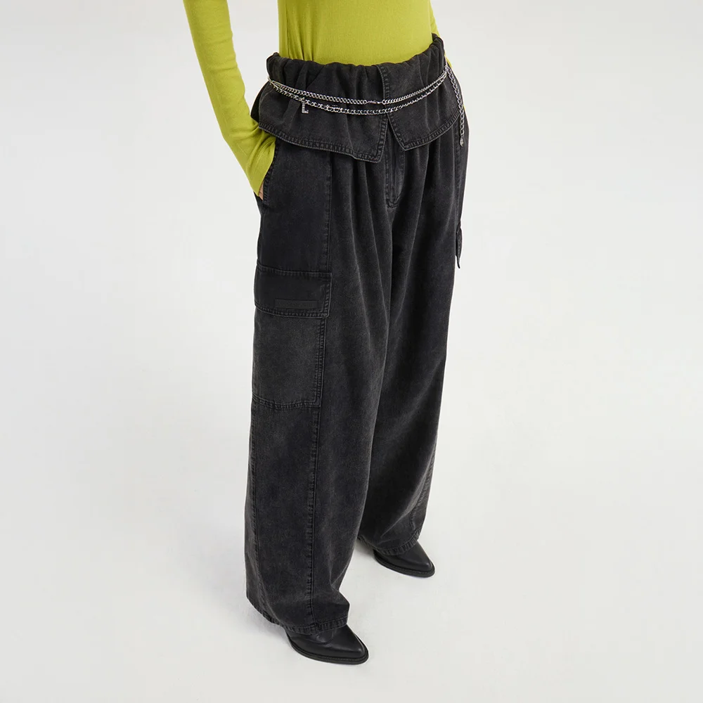 Orby Point Back Banding Denim Pants (black) LFPDW25295BKX