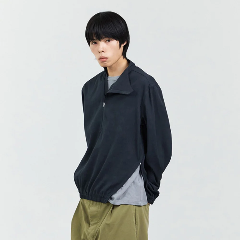 CURVED HALF ZIP-UP NIGHT NAVY