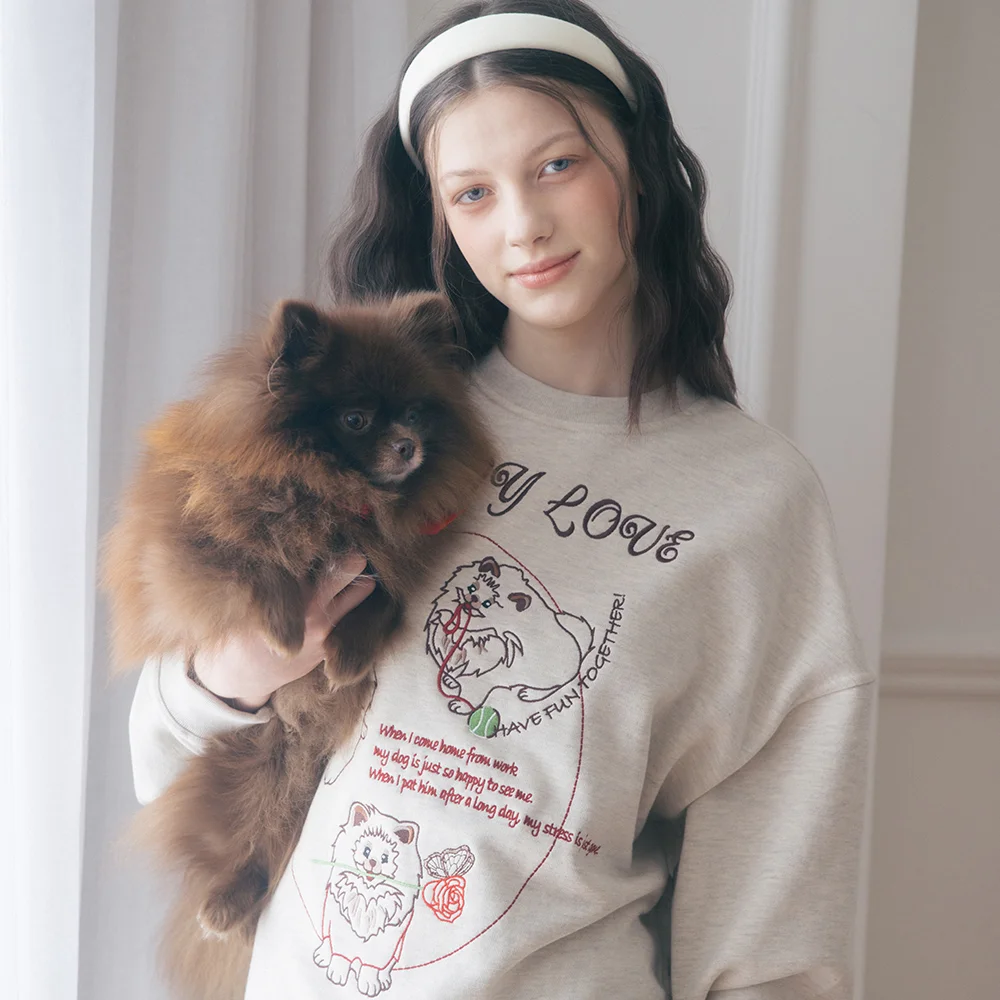 L16 POMERANIAN SWEATSHIRT(OATMEAL)