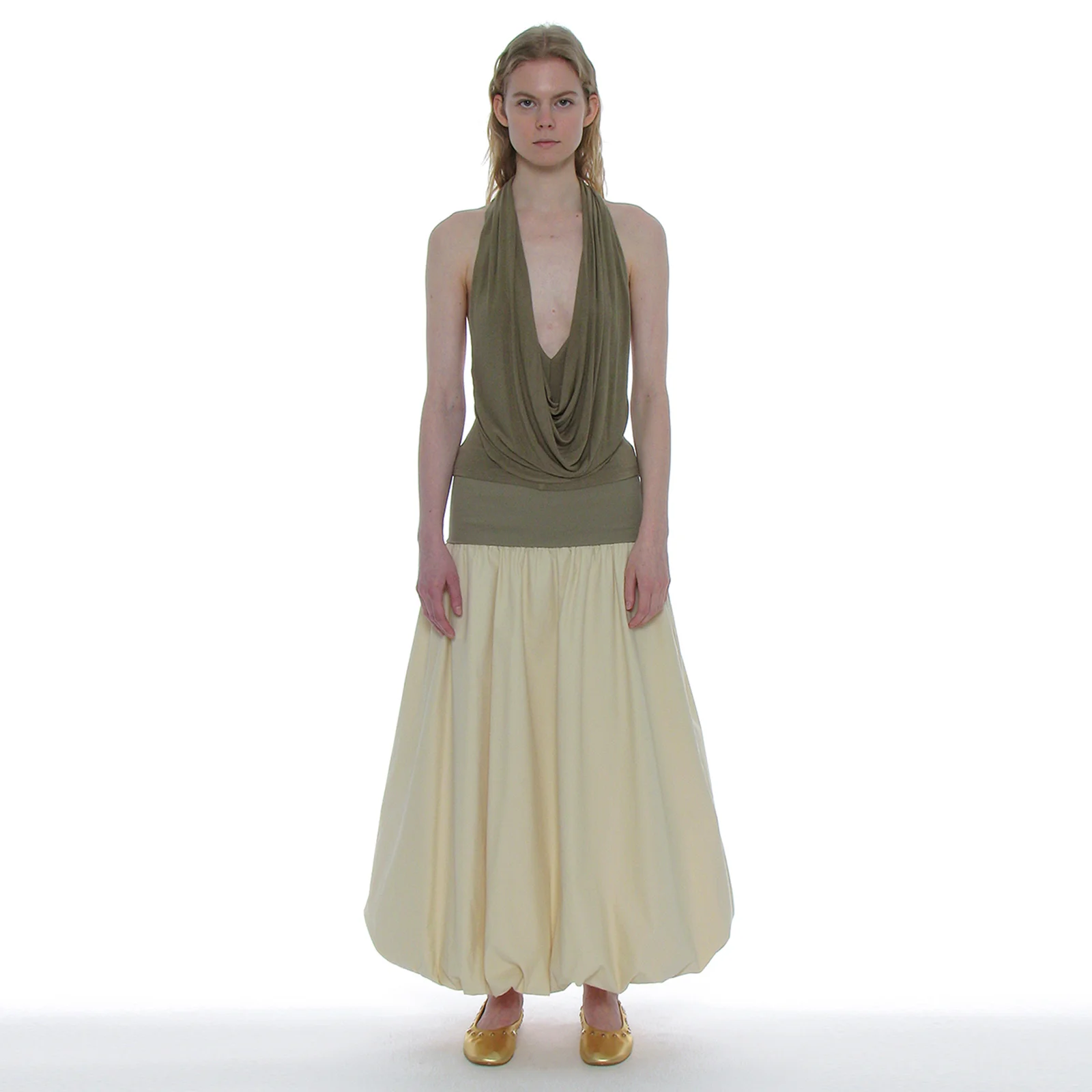2WAY PUFF MAXI SKIRT_IVORY