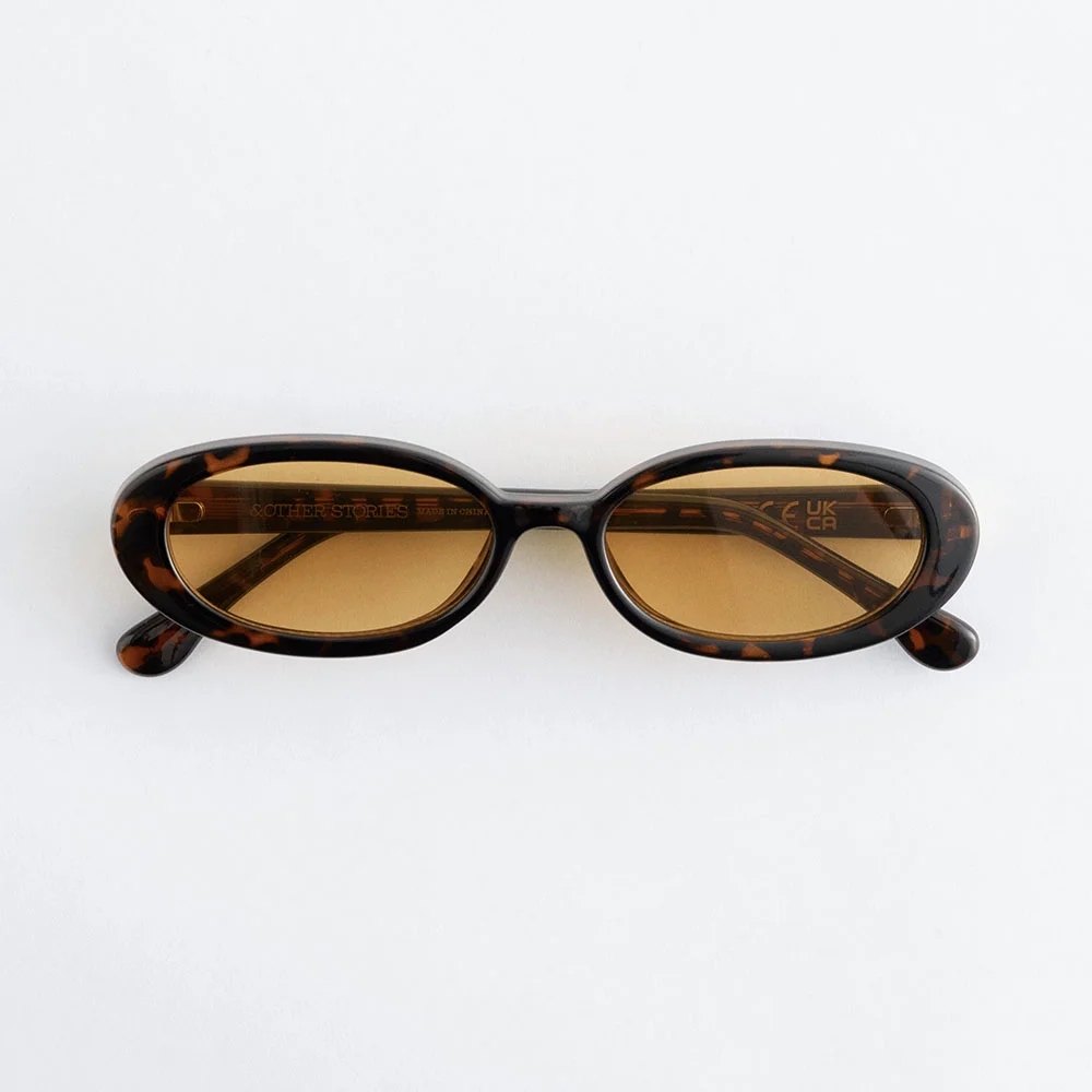 橢圓 框架 太陽眼鏡 (1325979-003) (Brown)
