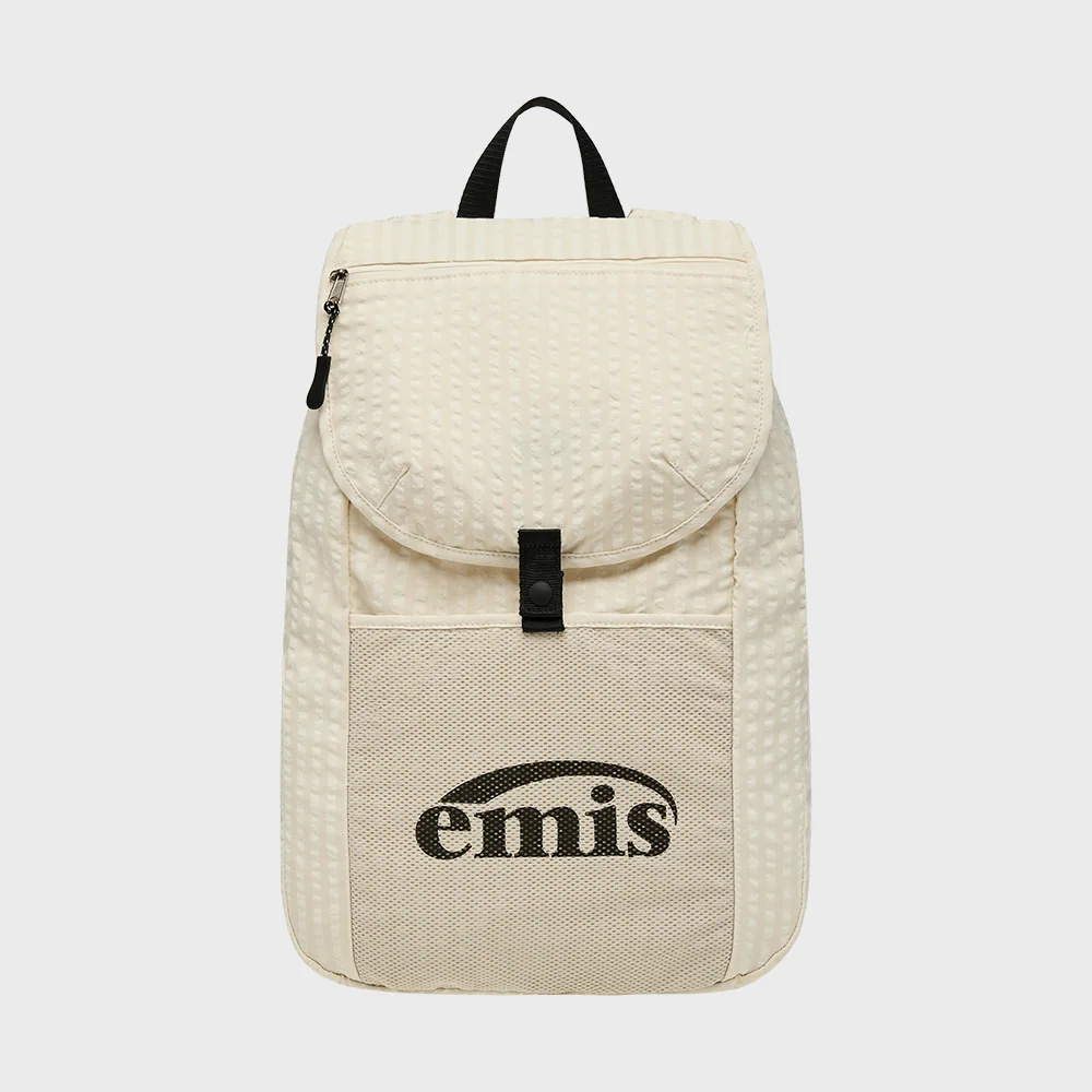 PACKABLE CHECK BACKPACK-BEIGE