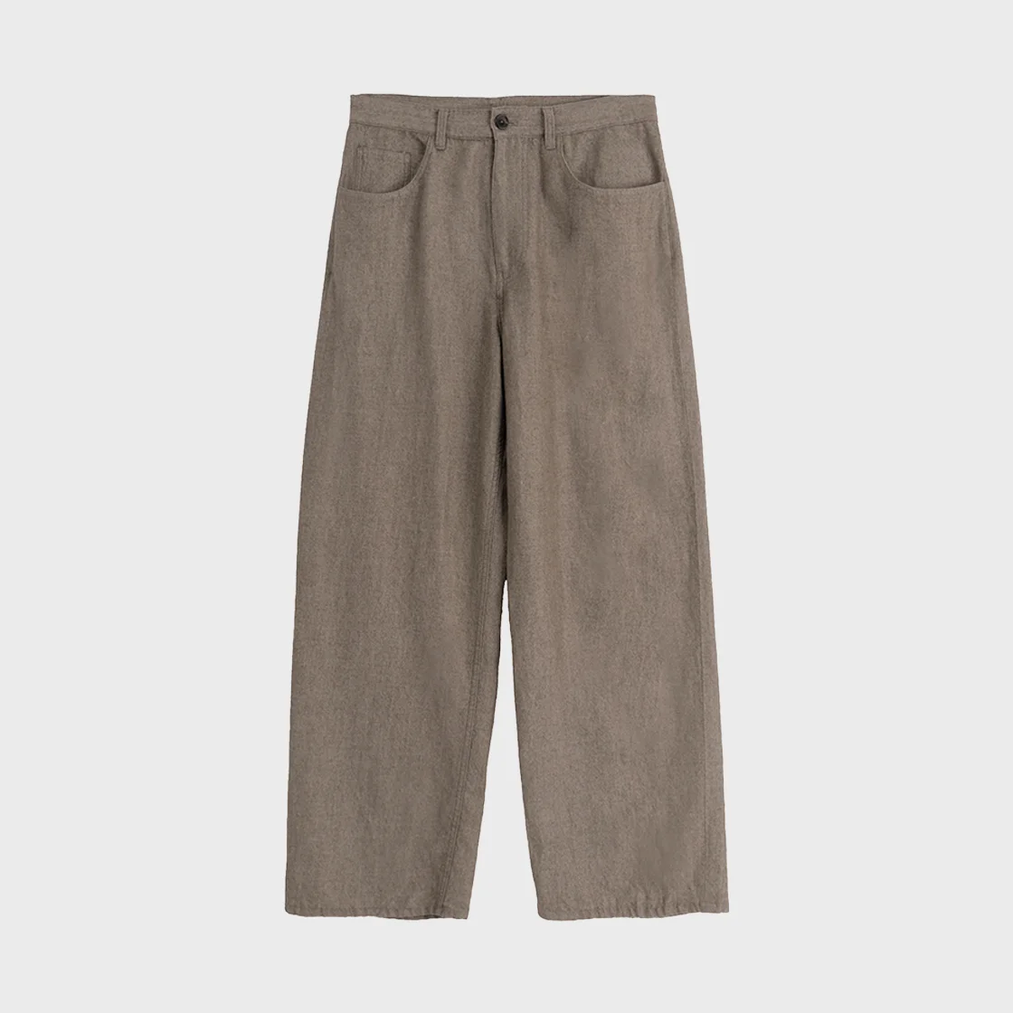 Boiled Wool Twill Pants, Brown