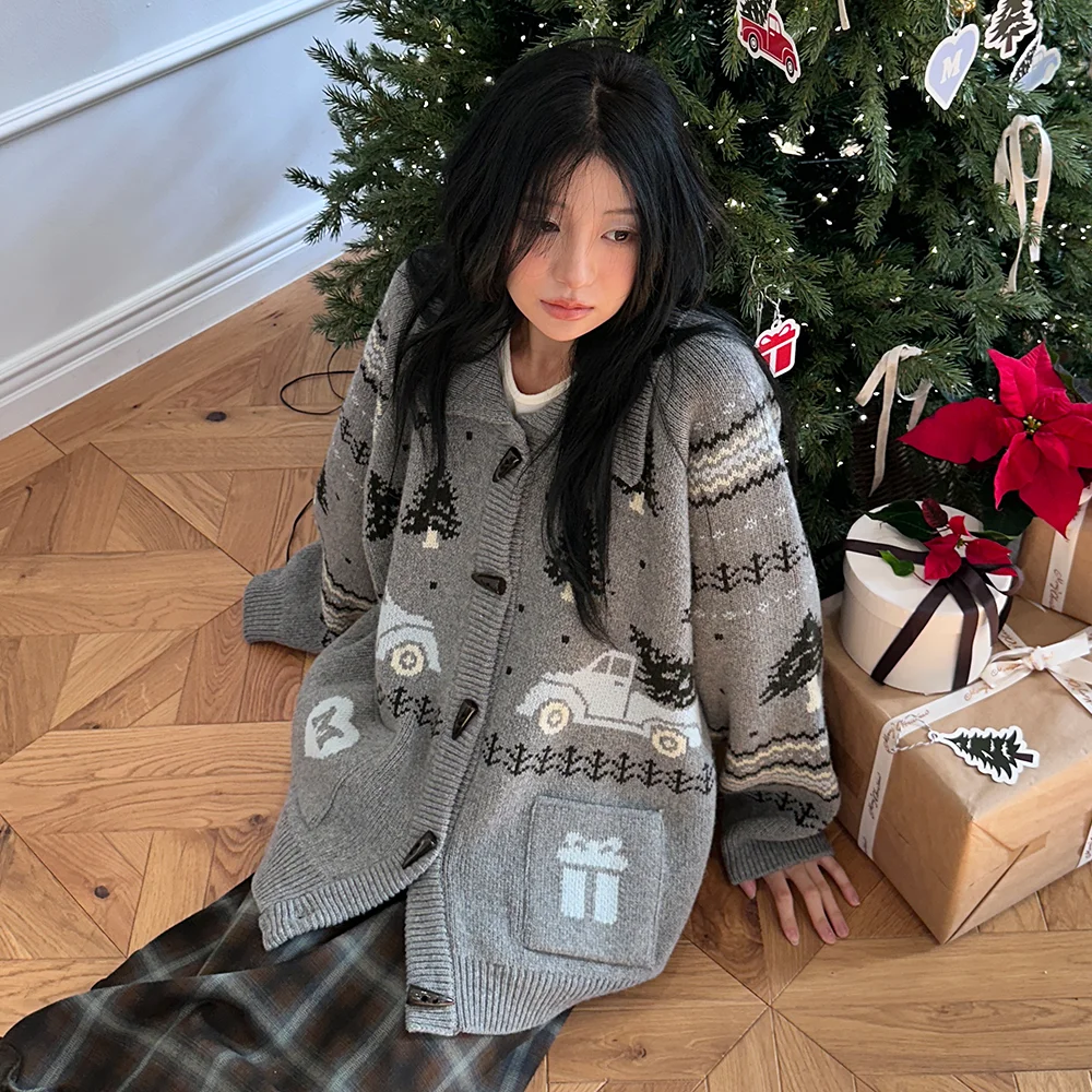 TREE COWICHAN KNIT CARDIGAN (GREY)