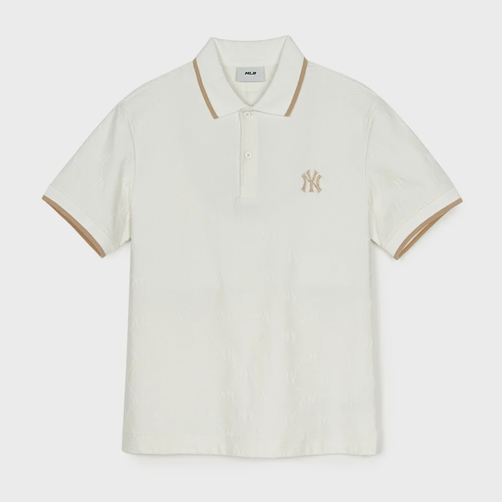 菱形 Monogram 提花 衣領 T恤 NY (Ivory)