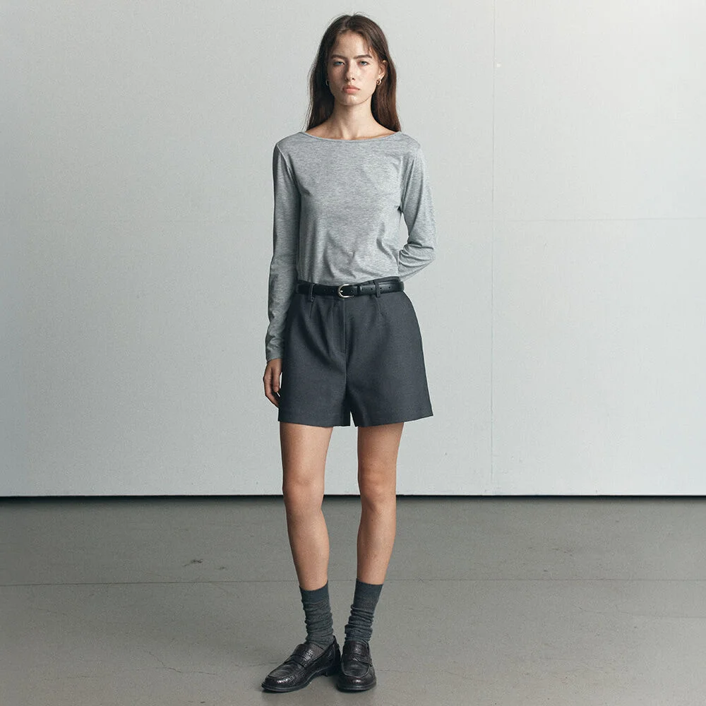 Essential wool blend short _Gray