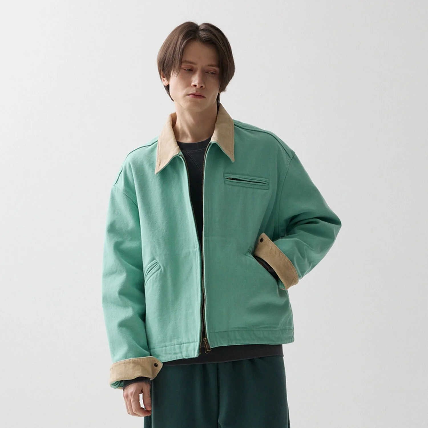 25SS HARD FADED WORK JACKET PISTACHIO