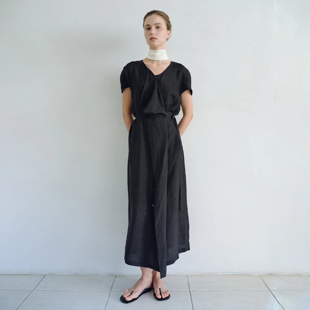 AGNES DRAPE LONG OPS_BLACK