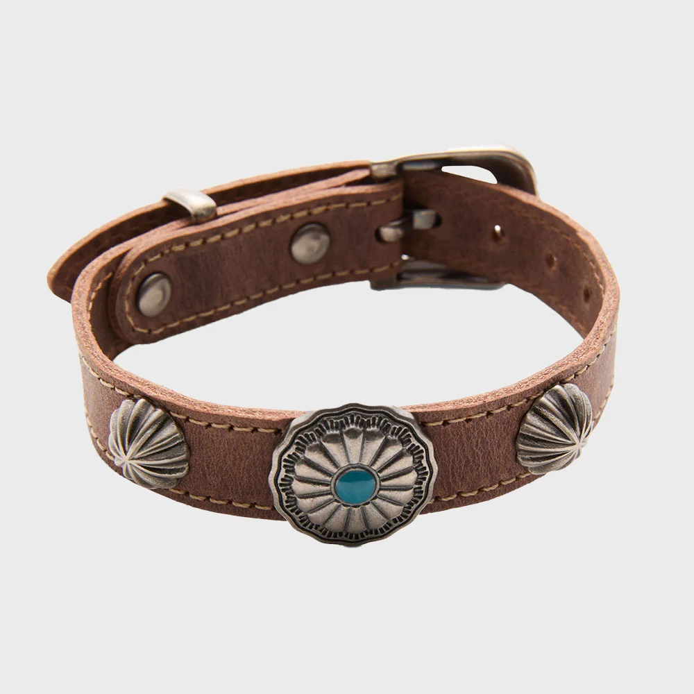 Concho Wrist Belt Brown