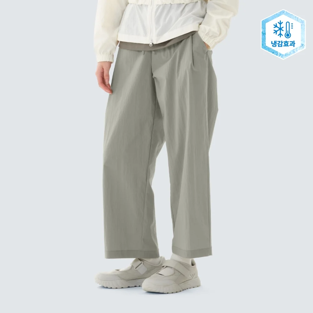 髮根 女裝 半 寬版 褲子 Khaki Gray (S26MWRPT22)