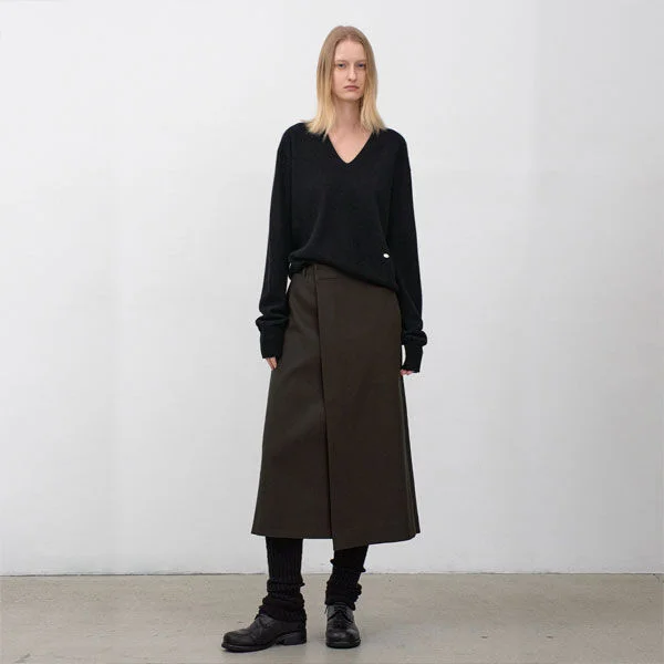 ESSENTIAL UNBALANCED WRAP SKIRT(SK-5067)