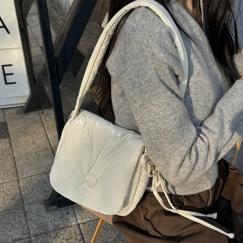 PUFFY SHOULDER & CROSS _ SHINY (4colors)