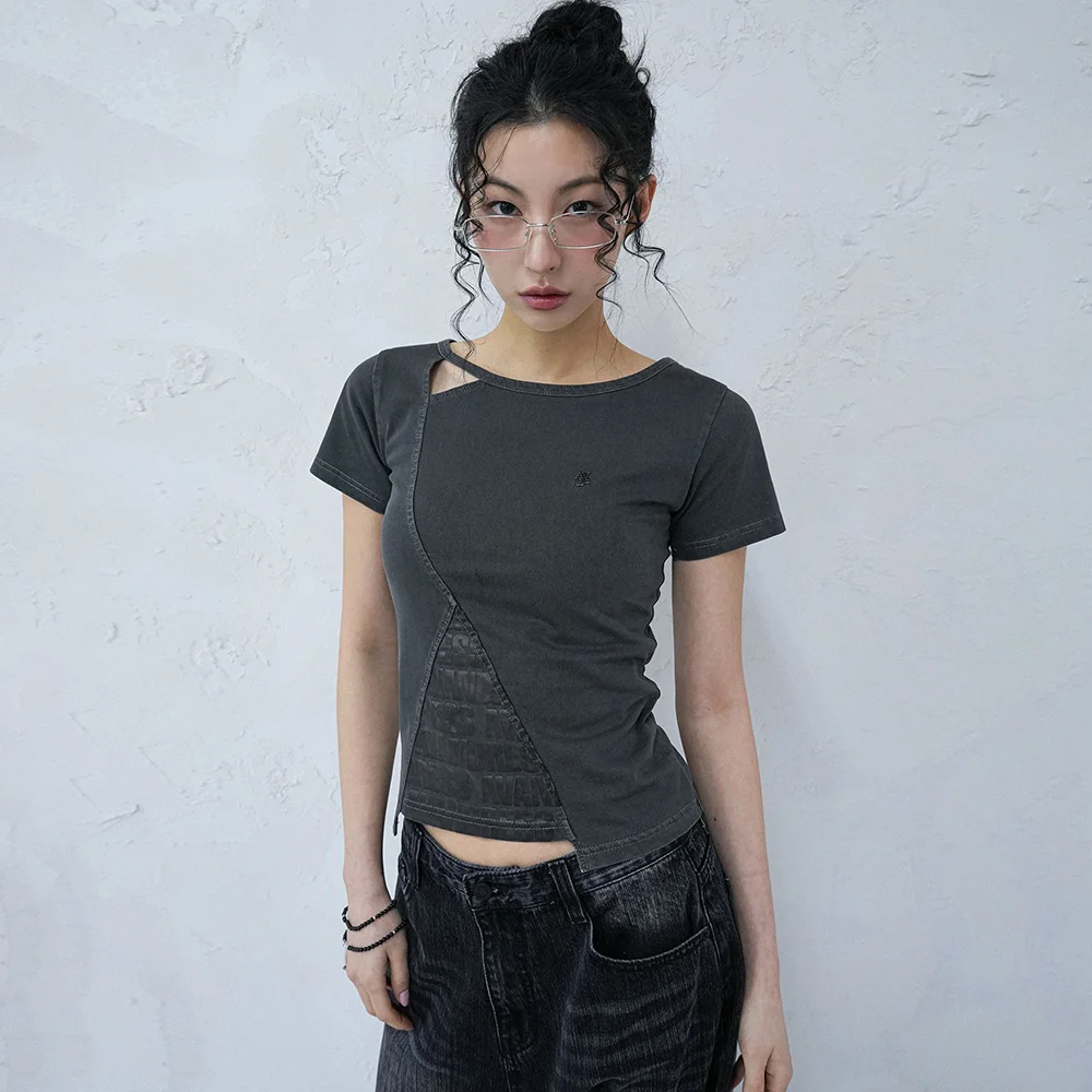 Triangle Pigment Tee CHARCOAL