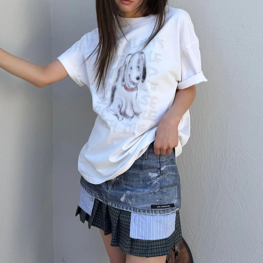 (ESSENTIAL) UNISEX PUPPY T-SHIRT atb1409u(WHITE)