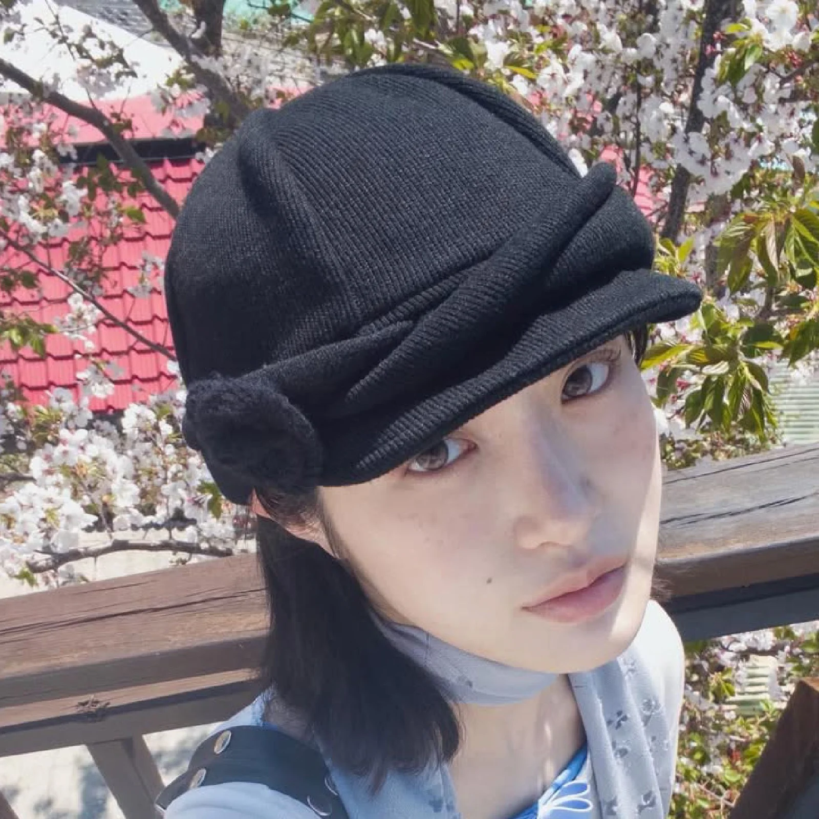 KNIT FLAP MARGOT HAT IN BLACK