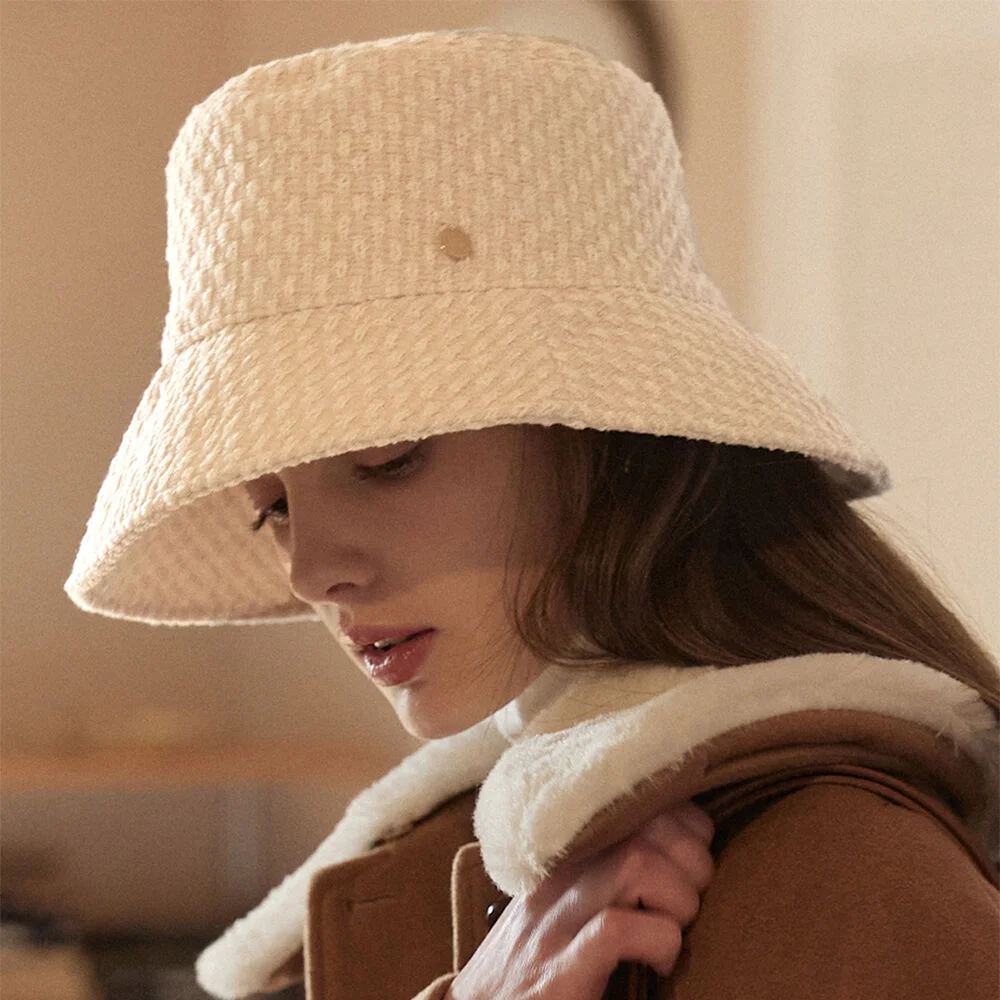 Atelier tweed Bucket Hat - Ivory