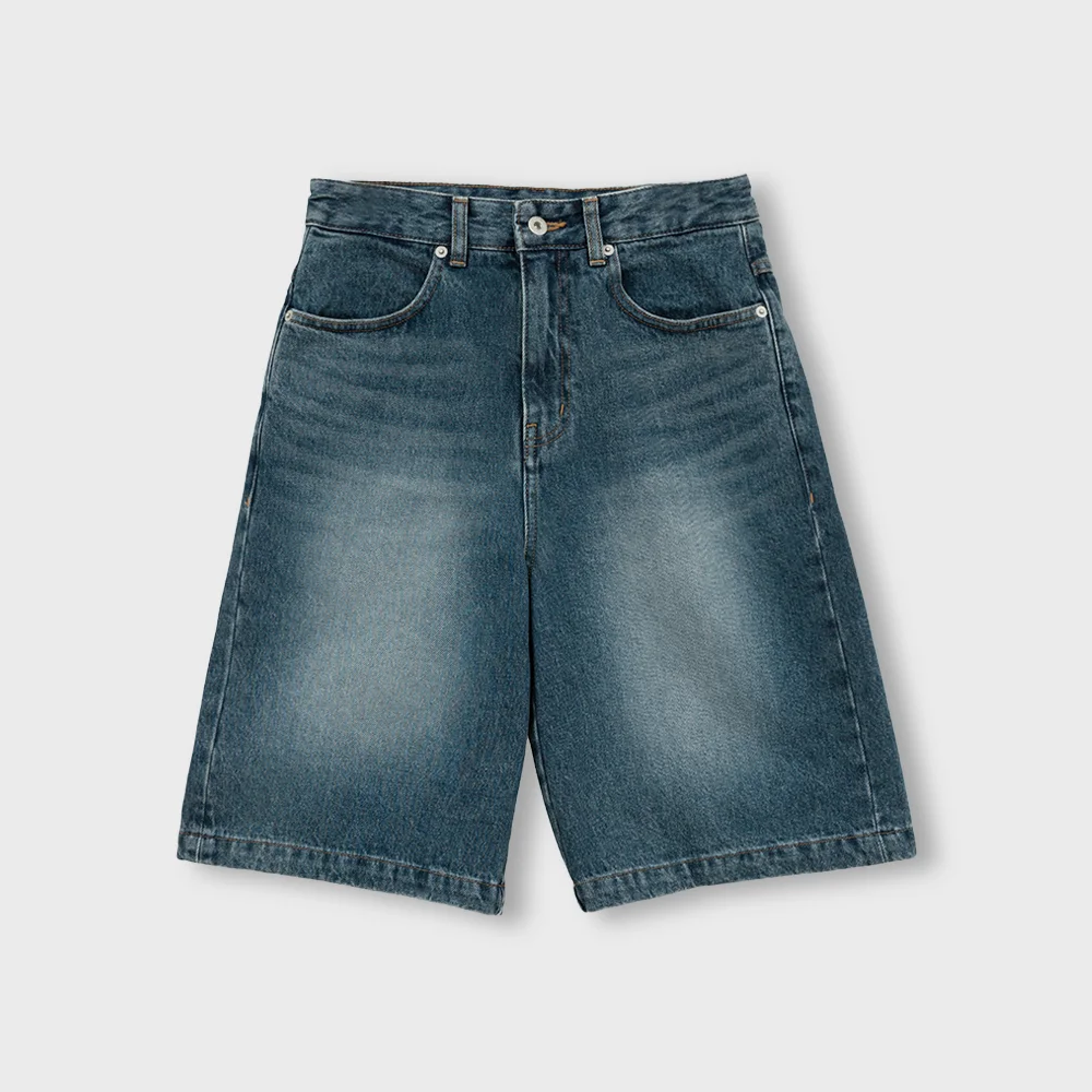 W Bermuda Denim Pants, Indigo