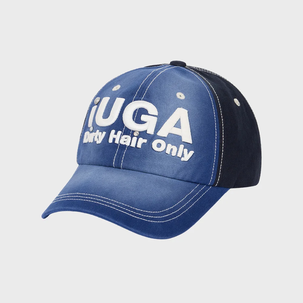 Washed Embroidery Ball Cap (Blue)